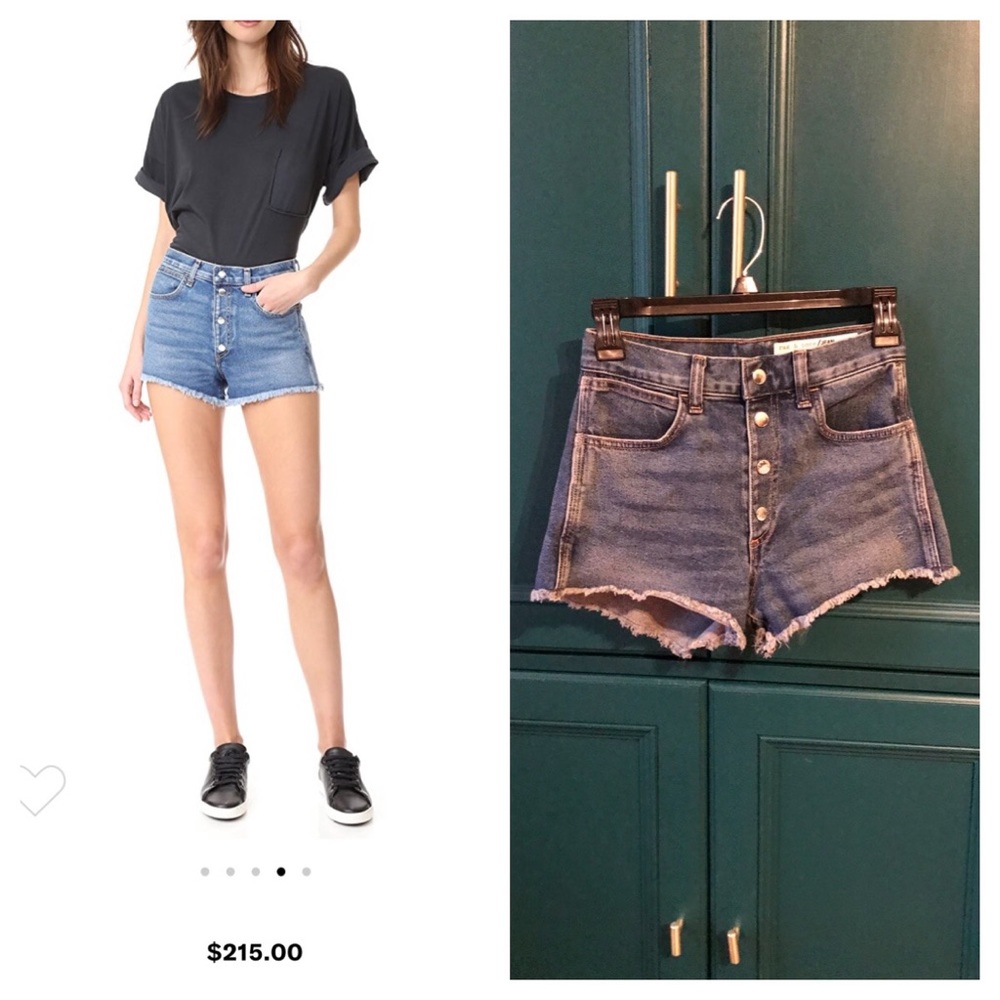 Rag & Bone High Rise Button Front Shorts | Exposed Button Fly | Sz 24